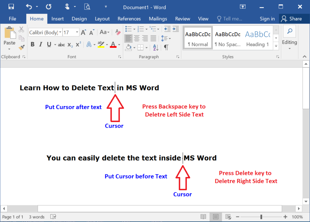 how-to-delete-text-in-ms-word-w3schools